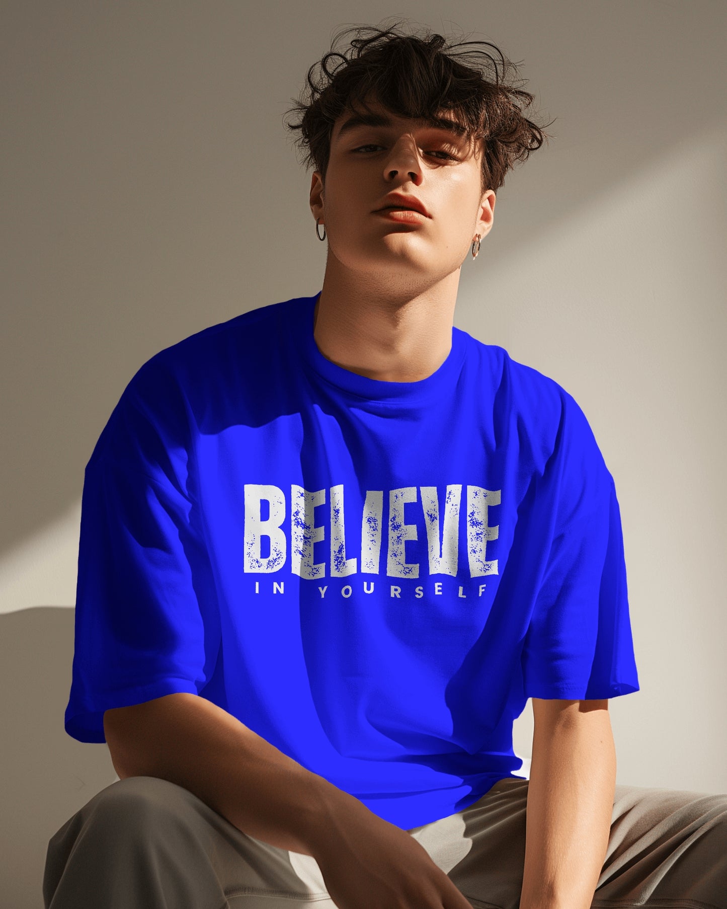 Believe in Yourself Oversized Graphic Tee – Motivational Streetwear