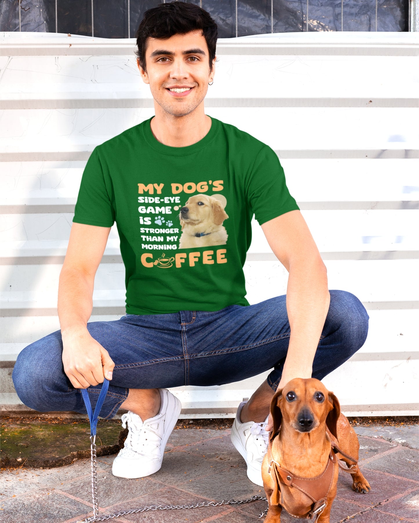 My Dog's Side-Eye Game is Stronger Than My Morning Coffee T-Shirt