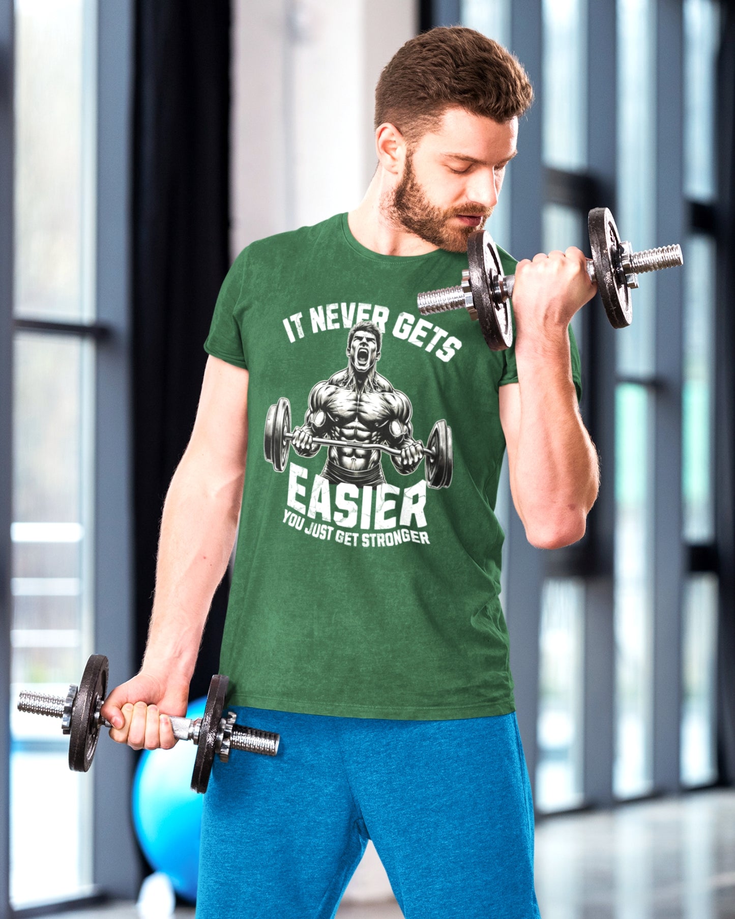 Relentless Strength Gym Tee - It Never Gets Easier, You Just Get Stronger