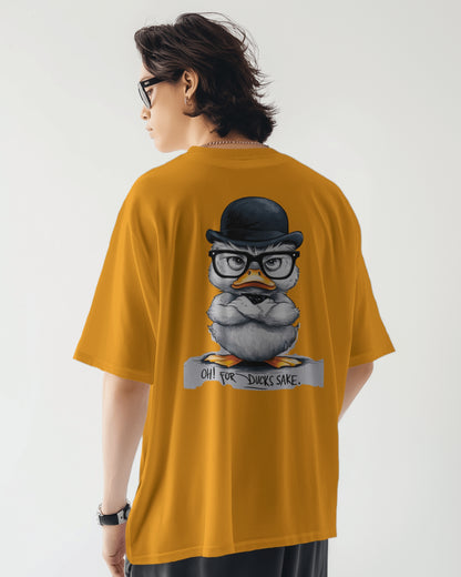 Grumpy Duck Front & Back Graphic  Oversized T-shirt – Oh, For Duck's Sake!