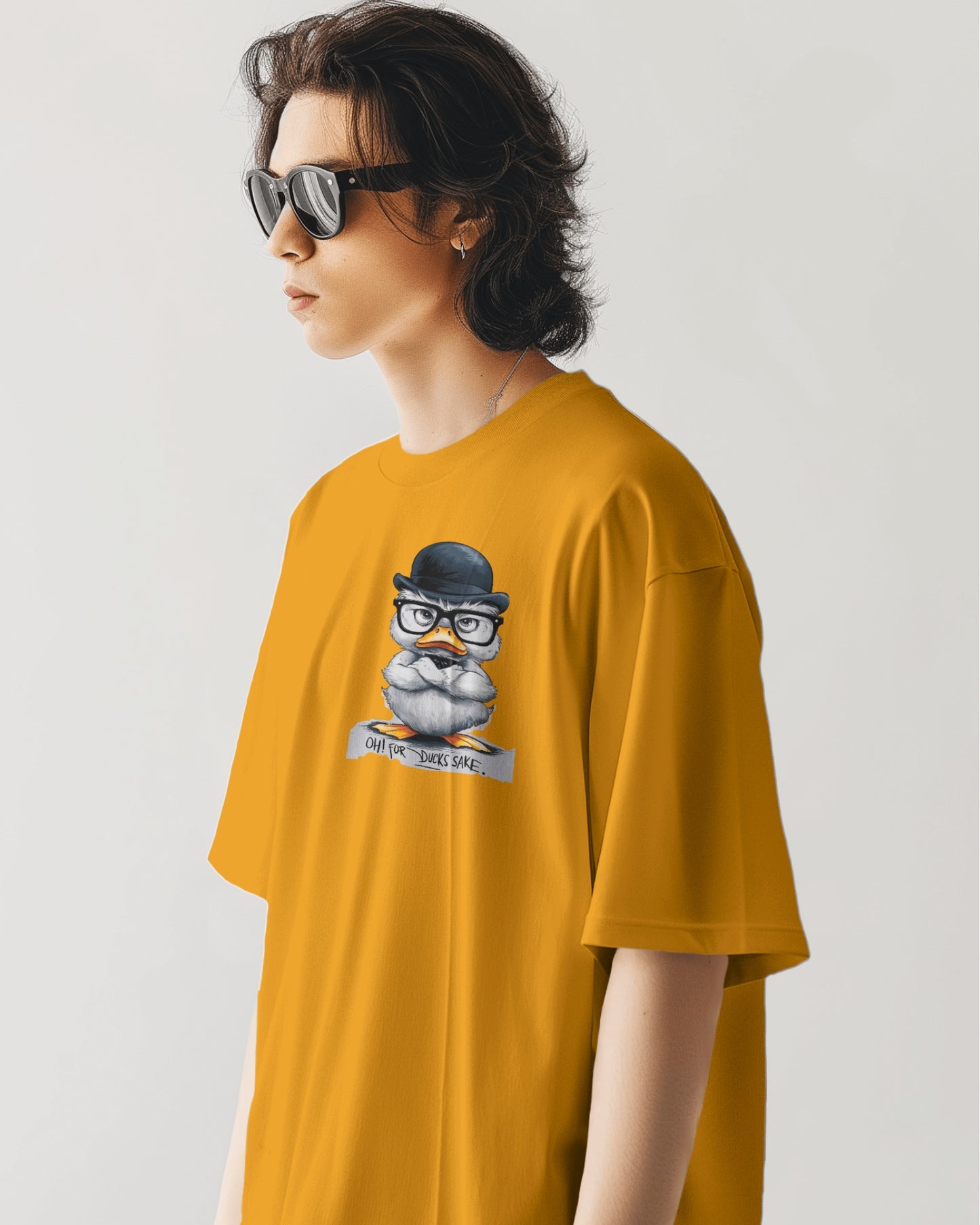 Grumpy Duck Front & Back Graphic  Oversized T-shirt – Oh, For Duck's Sake!