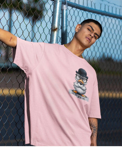 Grumpy Duck Front & Back Graphic  Oversized T-shirt – Oh, For Duck's Sake!