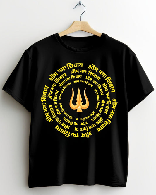 Lord Shiva Trishul & Om Namah Shivaya Mantra T-Shirt – Divine Warrior Energy