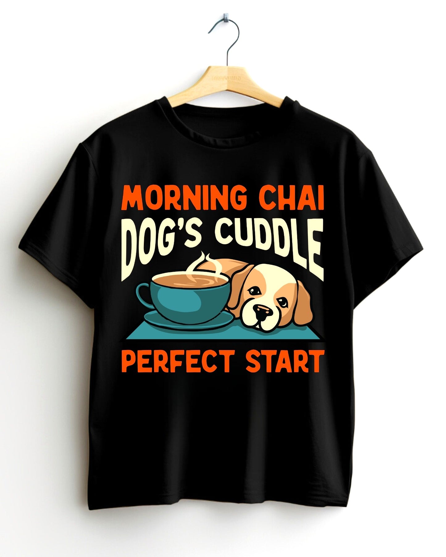 Morning Chai & Dog's Cuddle - Perfect Start T-Shirt