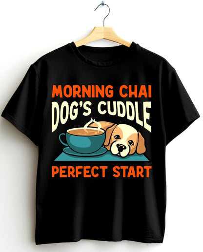 Morning Chai & Dog's Cuddle - Perfect Start T-Shirt