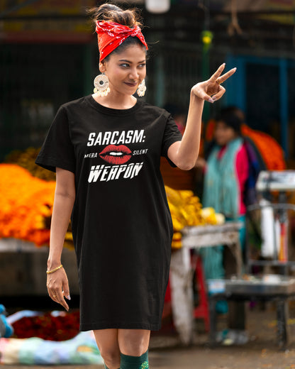 Sarcasm: Mera Silent Weapon - Women's T-Shirt Dress