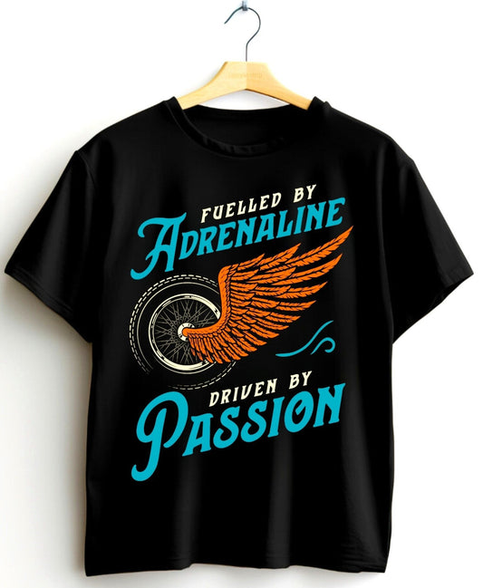 Fueled by Adrenaline - Driven by Passion Winged Motorcycle Tee