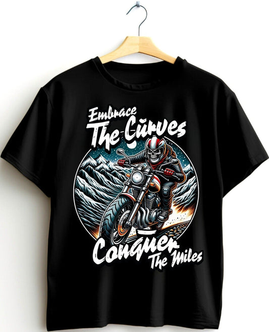 Embrace the Curves - Motorcycle Adventure Graphic Tee