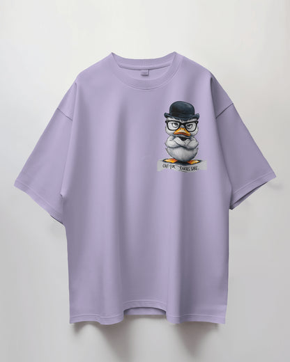 Grumpy Duck Front & Back Graphic  Oversized T-shirt – Oh, For Duck's Sake!