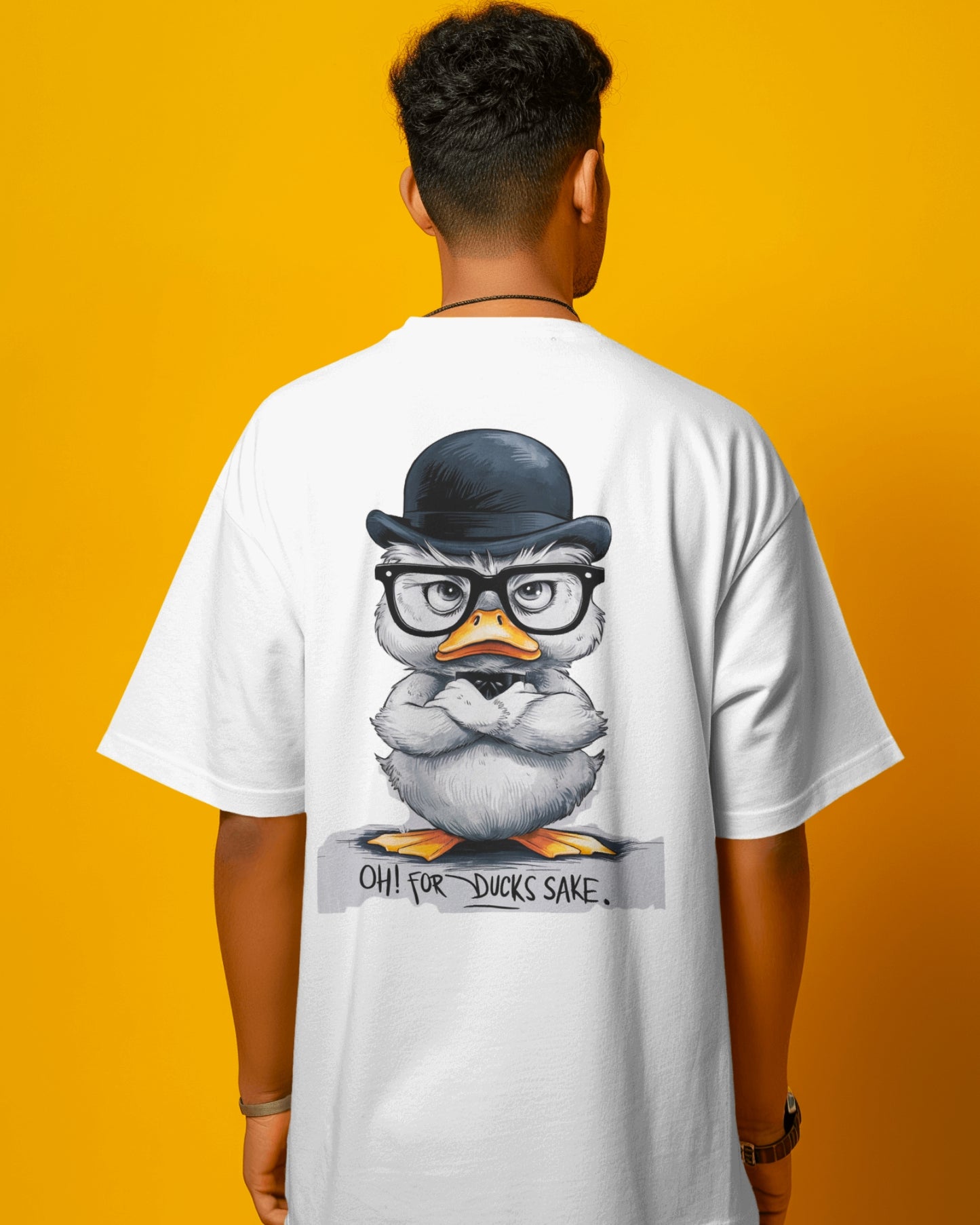 Grumpy Duck Front & Back Graphic  Oversized T-shirt – Oh, For Duck's Sake!