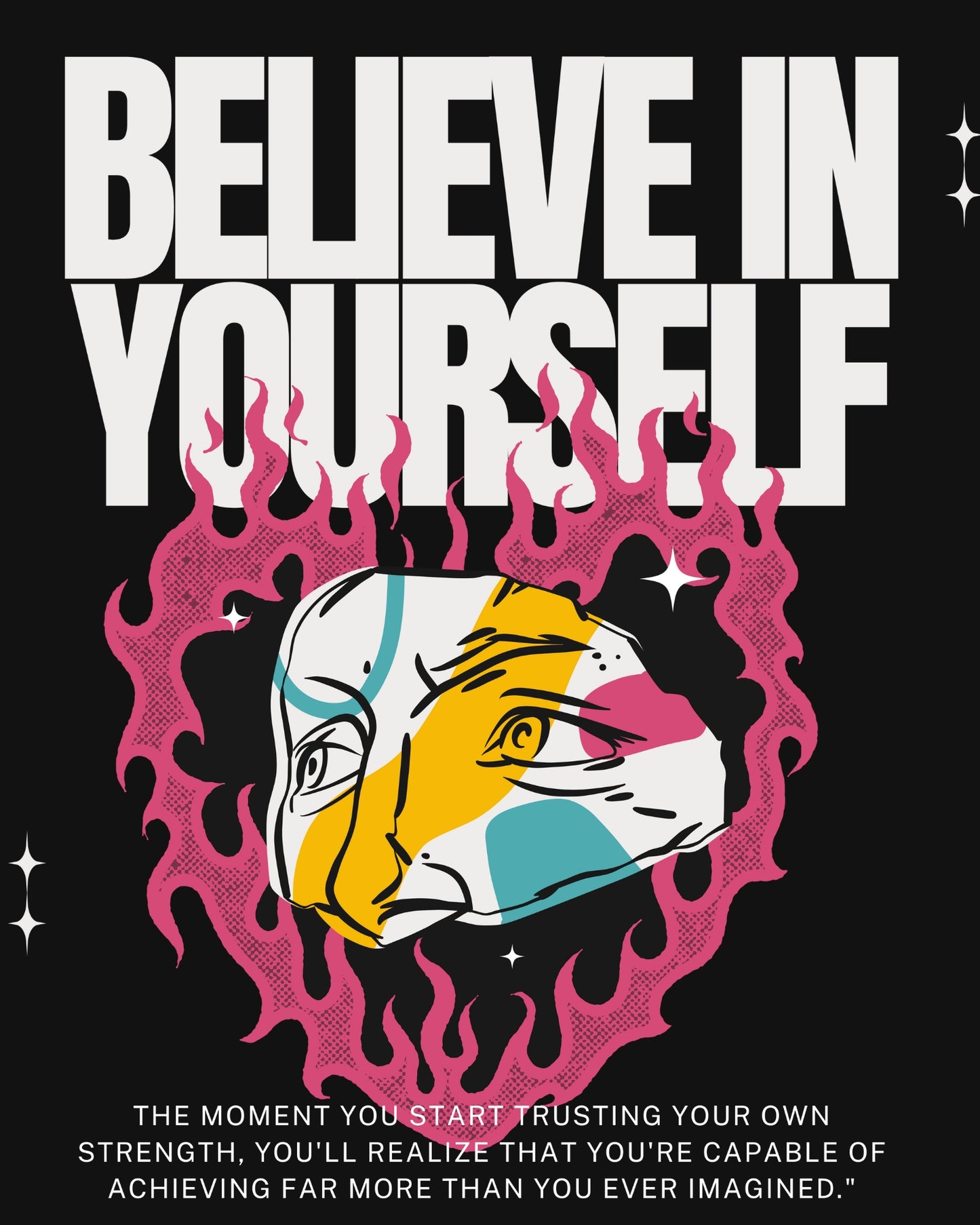 Believe in Yourself Oversized Graphic Tee – Motivational Streetwear