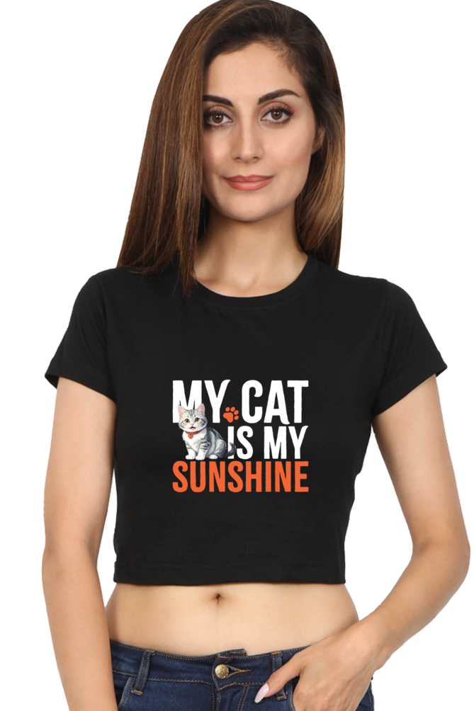 My Cat is my Sunshine-Crop Top