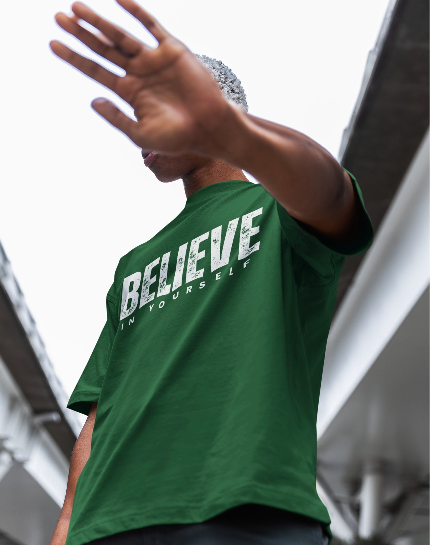 Believe in Yourself Oversized Graphic Tee – Motivational Streetwear