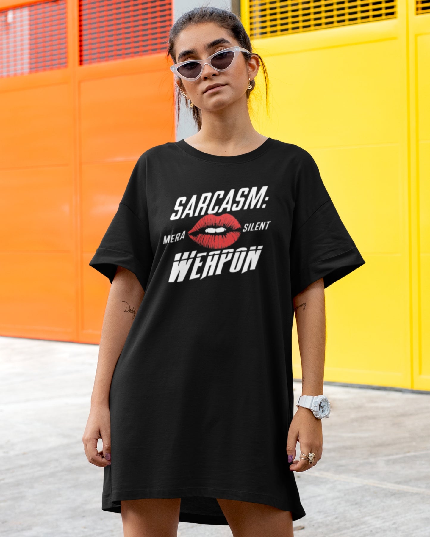 Sarcasm: Mera Silent Weapon - Women's T-Shirt Dress