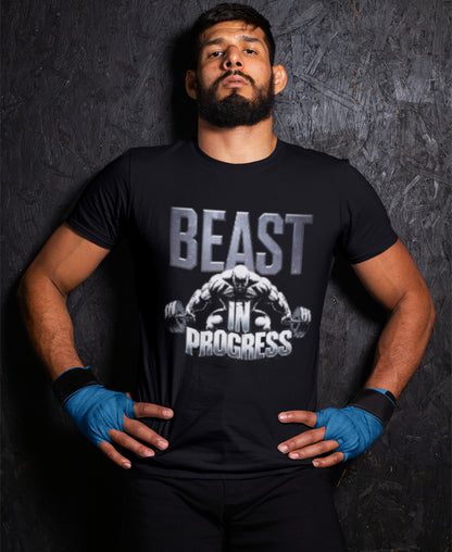 Beast Mode Activated: Men's Bold Workout T-Shirt