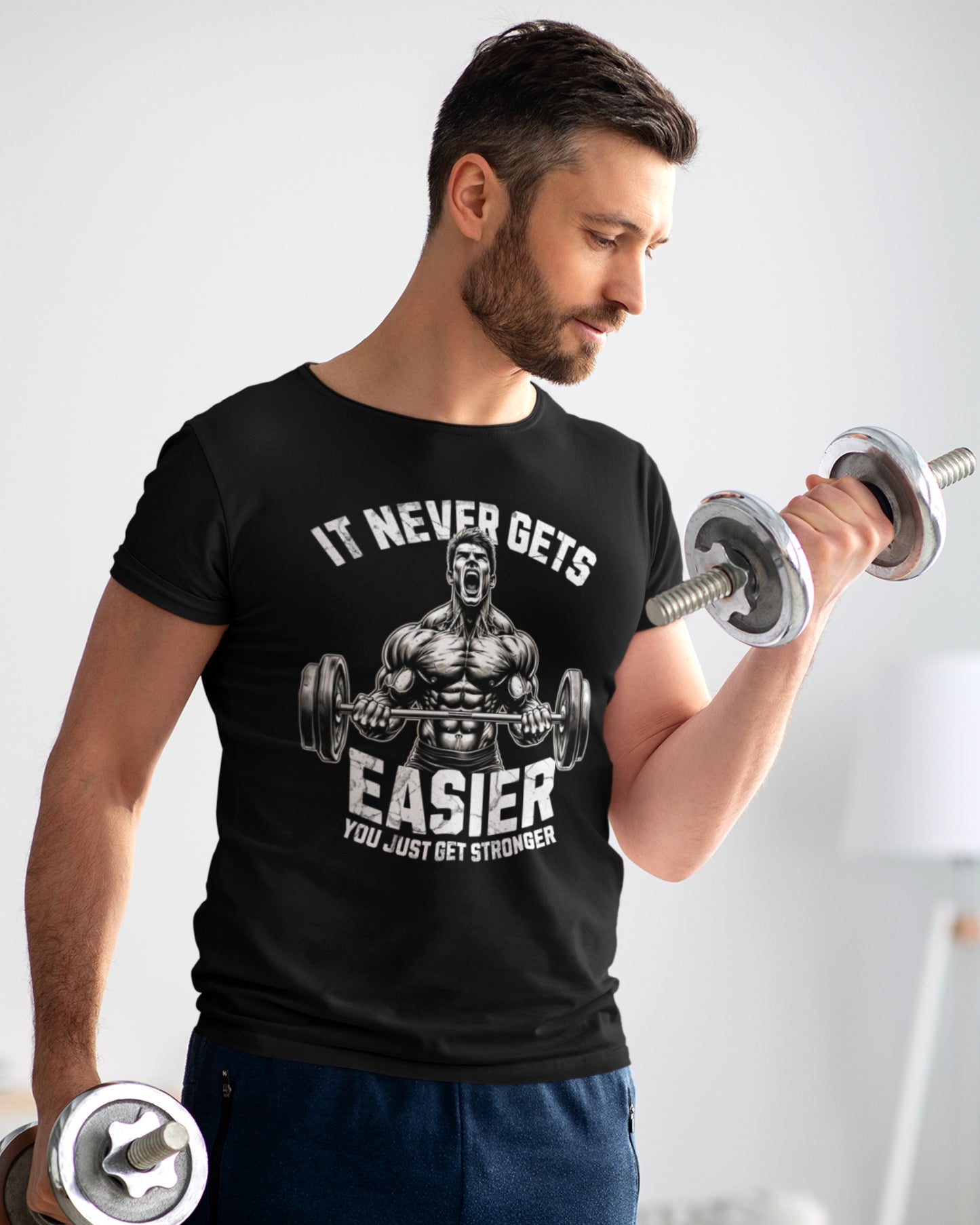 Relentless Strength Gym Tee - It Never Gets Easier, You Just Get Stronger