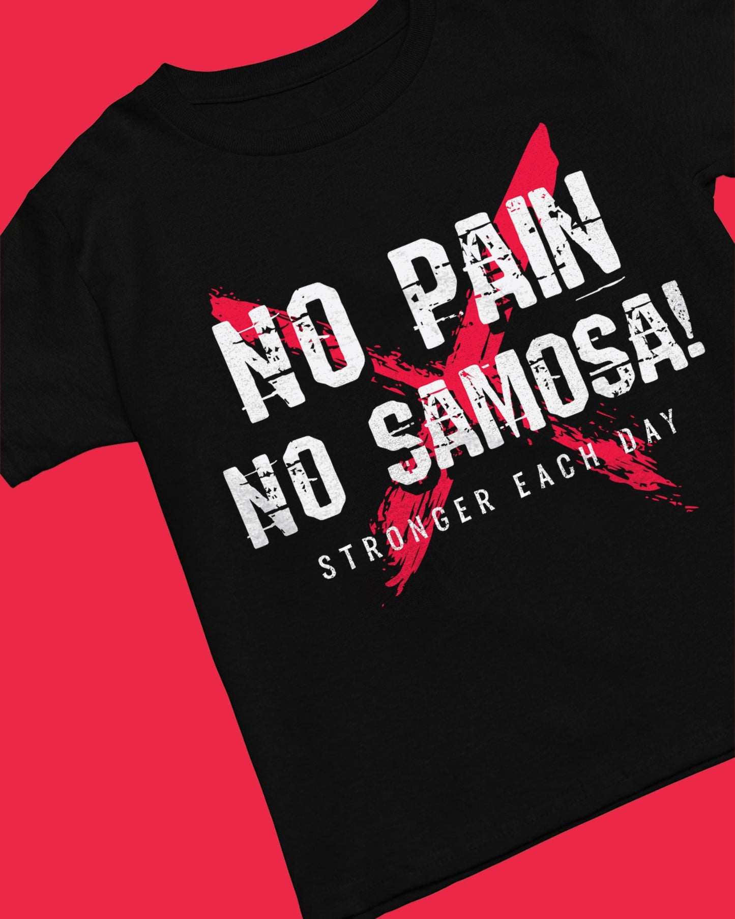 No Pain No Samosa - Motivational Fitness T-Shirt