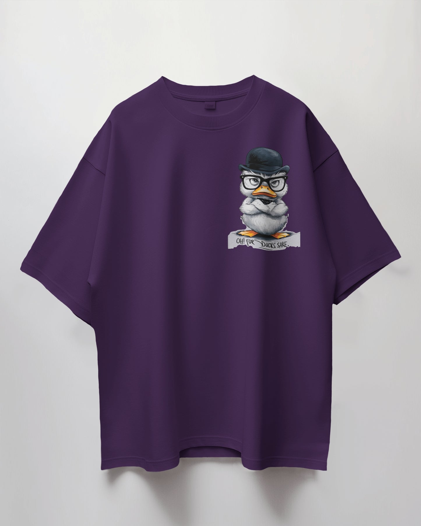 Grumpy Duck Front & Back Graphic  Oversized T-shirt – Oh, For Duck's Sake!