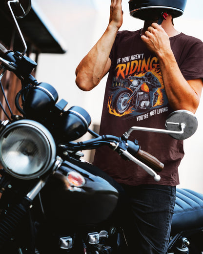 Thrill Rider: "If You Aren't Riding, You're Not Living" Graphic T-shirt