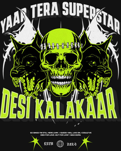 Desi Kalakaar Oversized Graphic Tee – Yaar Tera Superstar Edition