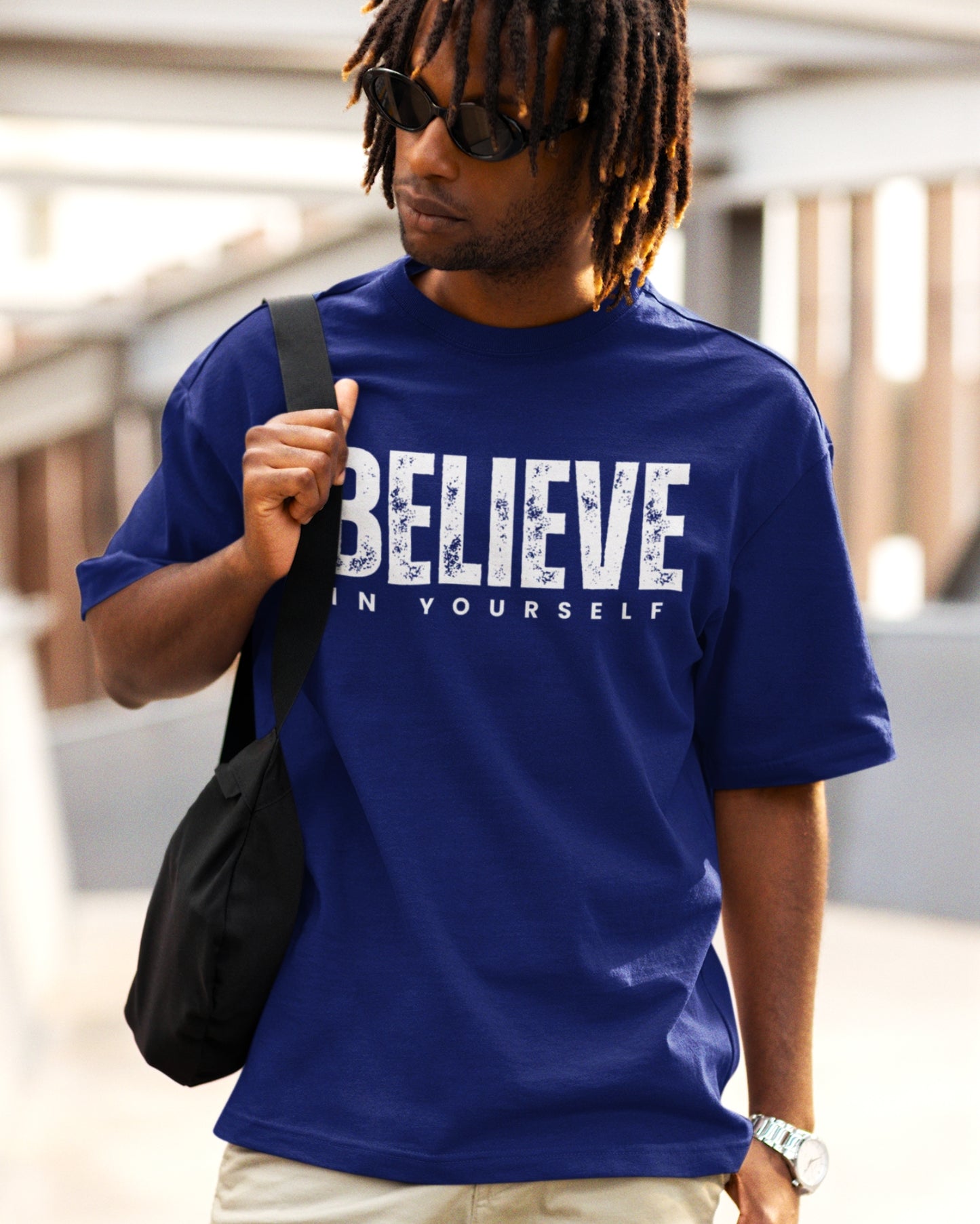 Believe in Yourself Oversized Graphic Tee – Motivational Streetwear