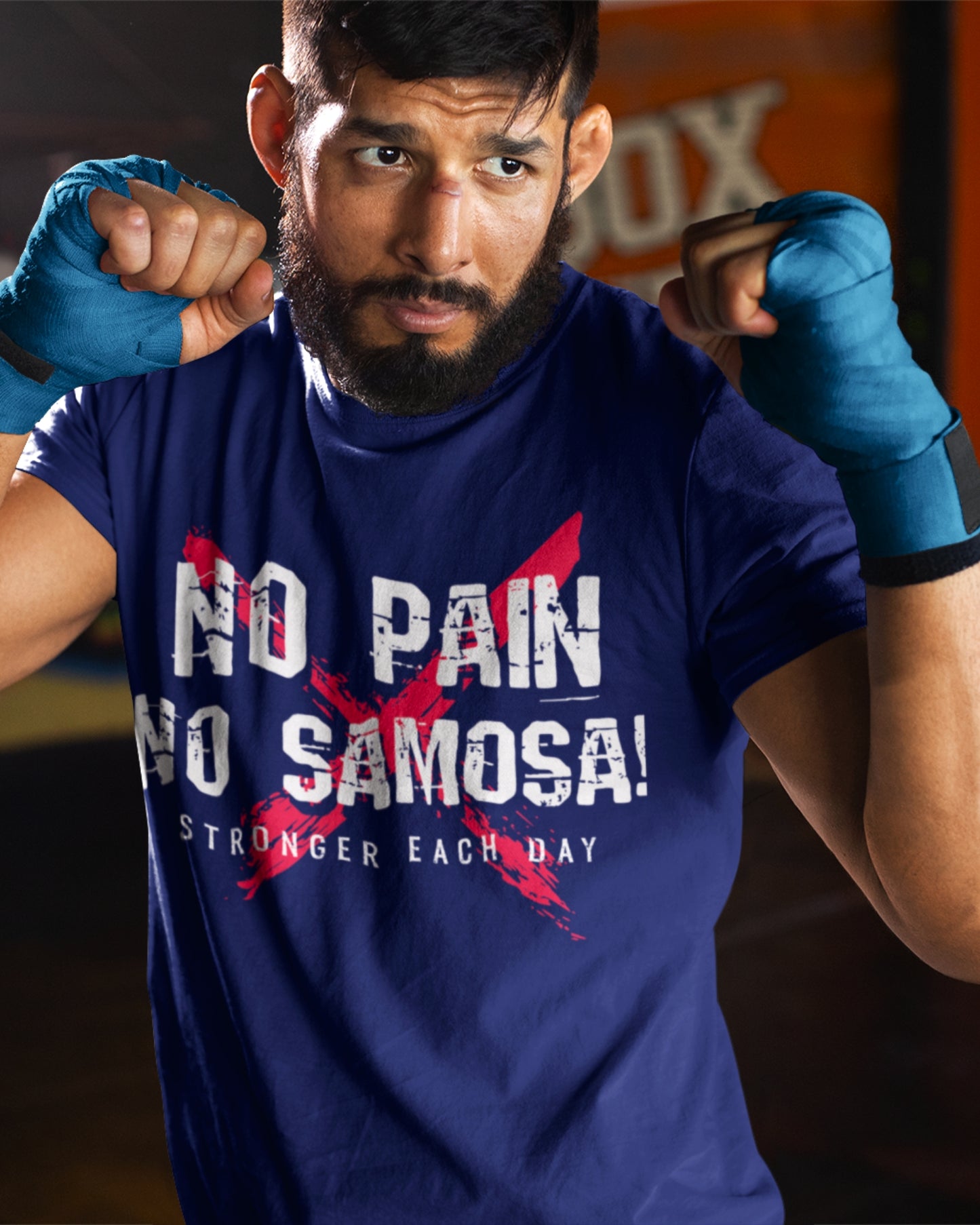 No Pain No Samosa - Motivational Fitness T-Shirt