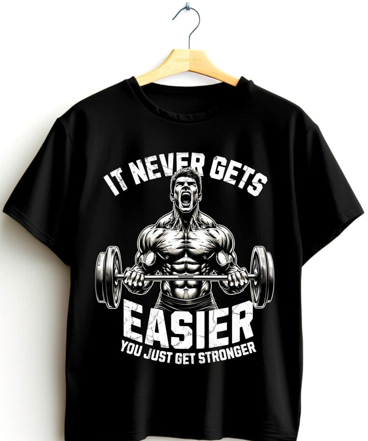 Relentless Strength Gym Tee - It Never Gets Easier, You Just Get Stronger