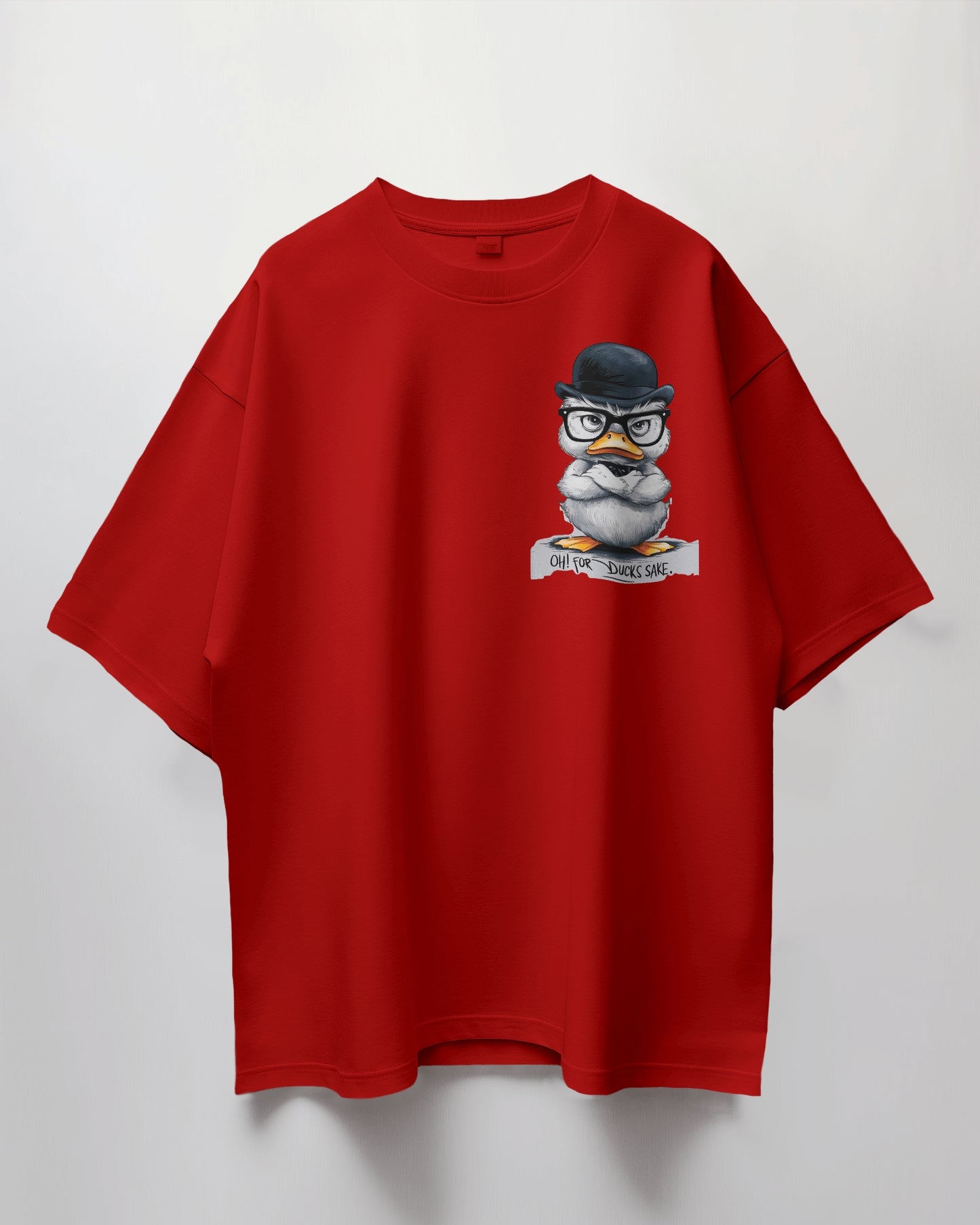 Grumpy Duck Front & Back Graphic  Oversized T-shirt – Oh, For Duck's Sake!