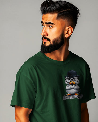 Grumpy Duck Front & Back Graphic  Oversized T-shirt – Oh, For Duck's Sake!