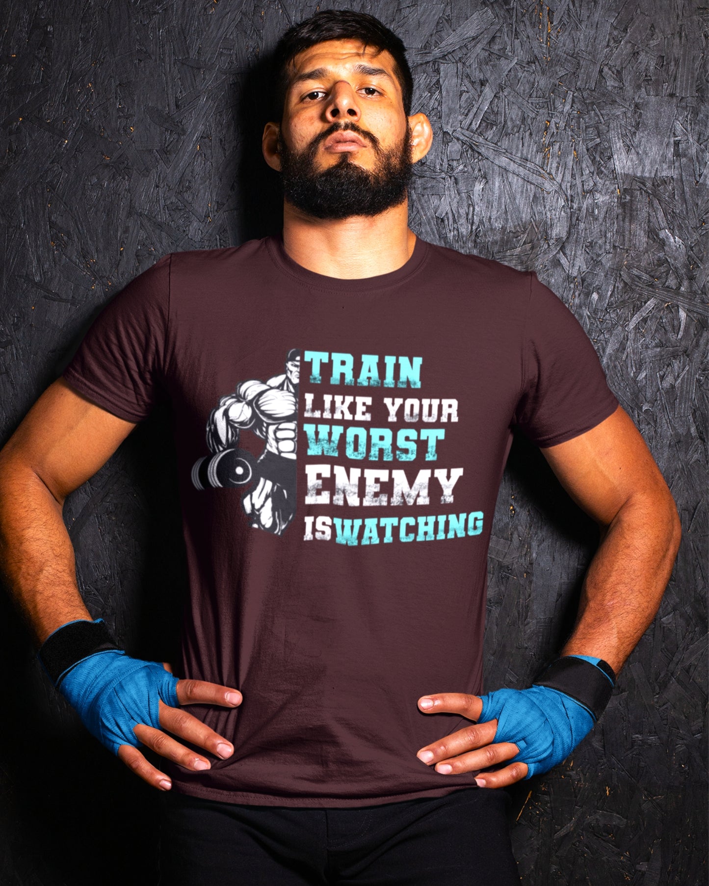 Motivational Workout T-Shirt - Train Like Your Worst Enemy Is Watching