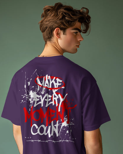 Make Every Moment Count – Dual Graphic Oversized T-shirt