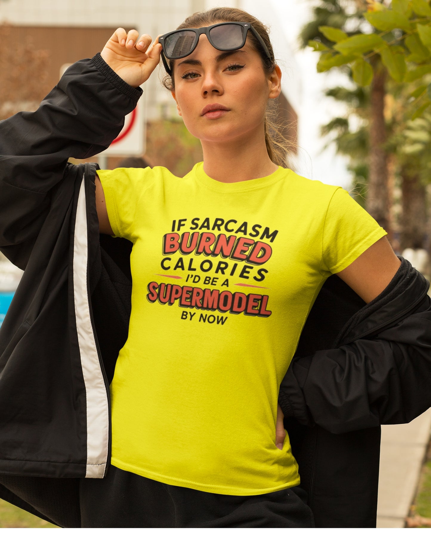 Sarcastic Supermodel Women's T-Shirt – Burn Calories with Wit