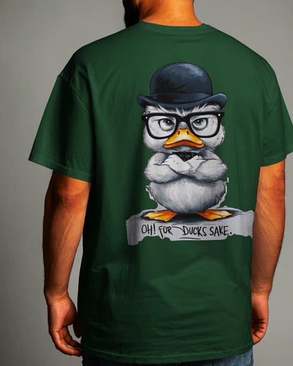 Grumpy Duck Front & Back Graphic  Oversized T-shirt – Oh, For Duck's Sake!